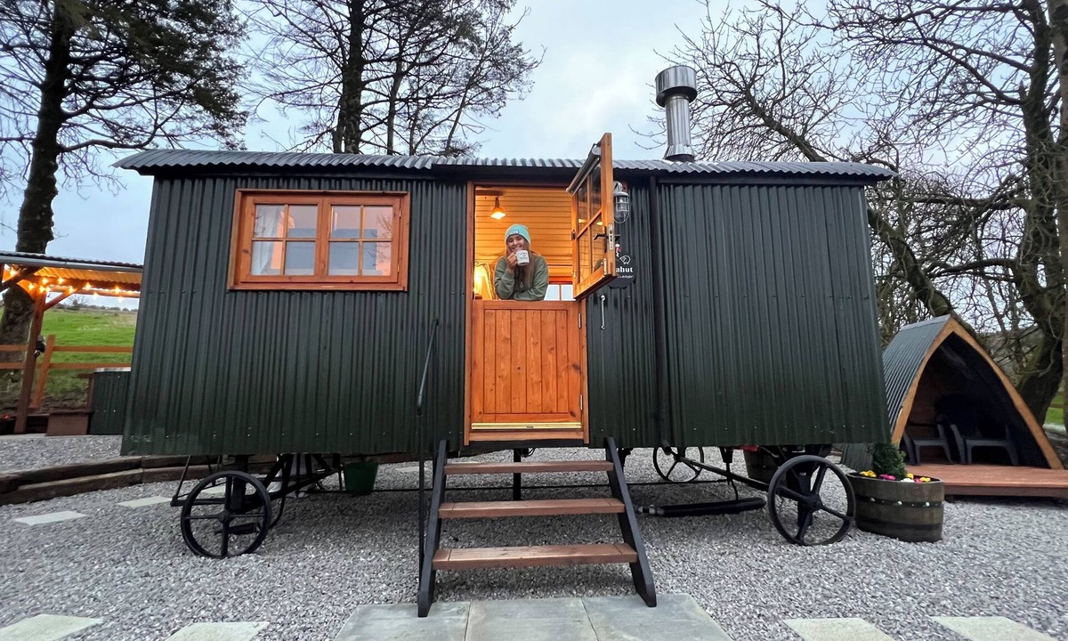 Enniskillen Bed & Breakfast | A shepherd's hut retreat with a private wood fired hot tub in County Fermanagh
