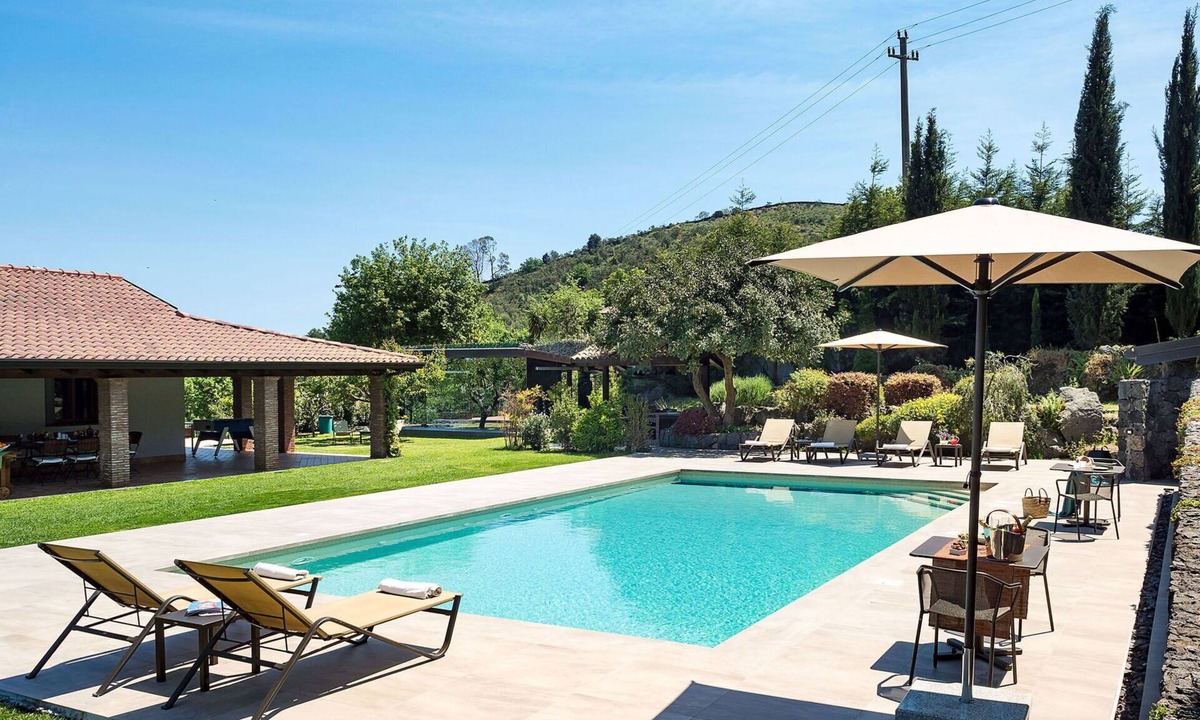 Viagrande Villa | Wonderful private villa for 7 guests with private pool, WIFI, A/C, TV, terrace and panoramic view