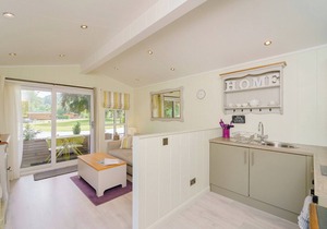 Very comfortable lodge with one king-size double and en suite shower.