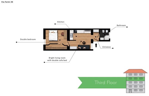 Zona Farini Apartment | 50 m² Apartment ∙ 1 bedroom ∙ 2 guests