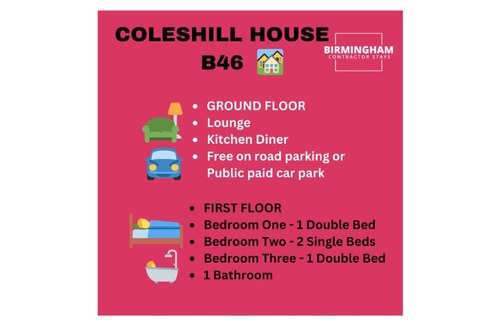 Coleshill Apartment | LAST-MINUTE NEC Caravan Show Availability - 3 Bedrooms with 4 Separate Beds