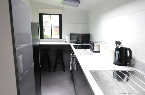 Ryde Cabin | 'Monktonmead Lodge' with private indoor pool. Secluded location, near to Ryde.