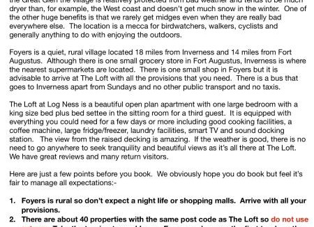 Foyers Apartment | The Loft at Log Ness