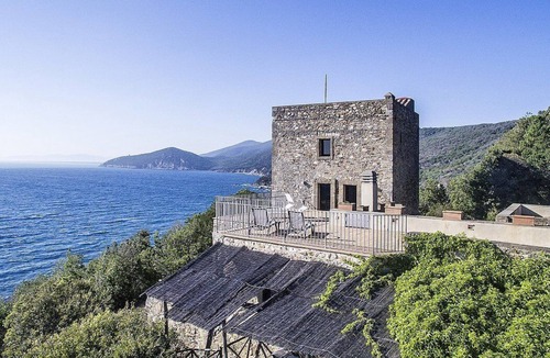Orbetello Villa | Torre Rivellina: A characteristic three-story ancient watch tower built sheer above the sea and with direct access to the sea, with Free WI-FI.
