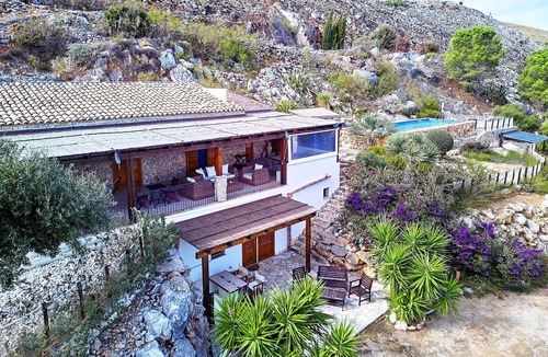 Custonaci Villa | Villa Fenice Breathtaking Panoramic View in Scopello Sicily up to 10 people Pool