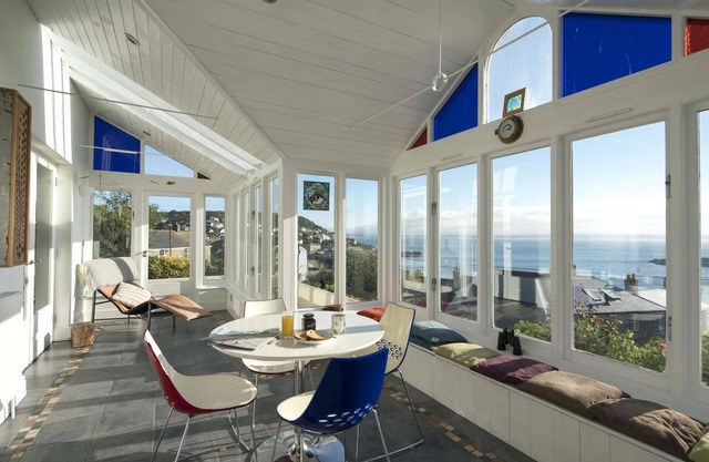 Light filled home from home with spectacular panoramic sea views of Mount's Bay
