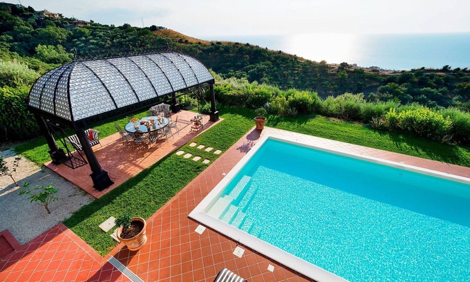 Capo d'Orlando Villa | Beautiful private villa for 10 guests with A/C, private pool, WIFI, TV, terrace and panoramic view