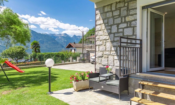 Novate Mezzola Apartment | Cosy apartment for 3 guests with A/C, WIFI, TV and patio